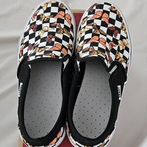 Vans Checkerboard Butterfly Slip-On Shoes